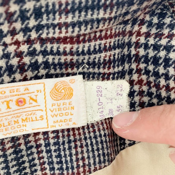 Pendleton Vintage Pure Virgin Wool Houndstooth Blazer Jacket Women's Size 12 - Picture 9 of 11